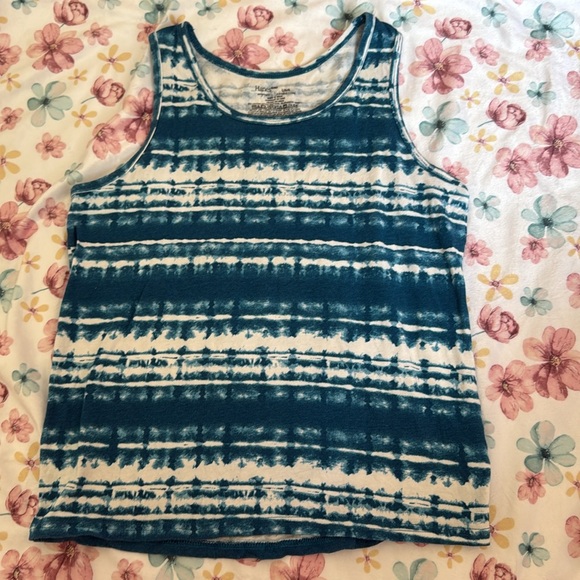 Hanes boys large cotton basic tanks blue tie dye solid gray sleeveless tops - Picture 2 of 7